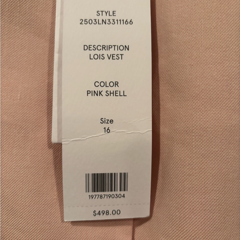 Veronica Beard Pale Pink Sleeveless Vest - Picture 3 of 4